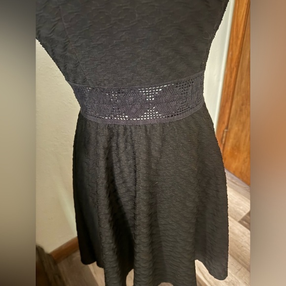 American Rag Textured Crochet-Knit-Trim Skater Dress - Picture 6 of 8